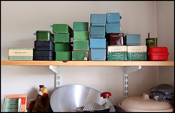 Picture of collection of sewing machine attachments