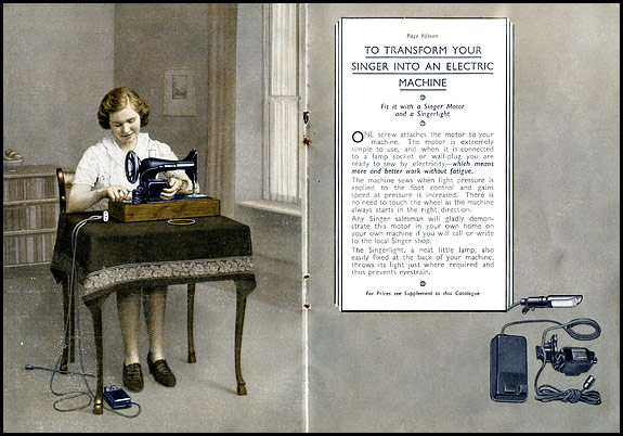 Singer add-on electric motor and foot pedal