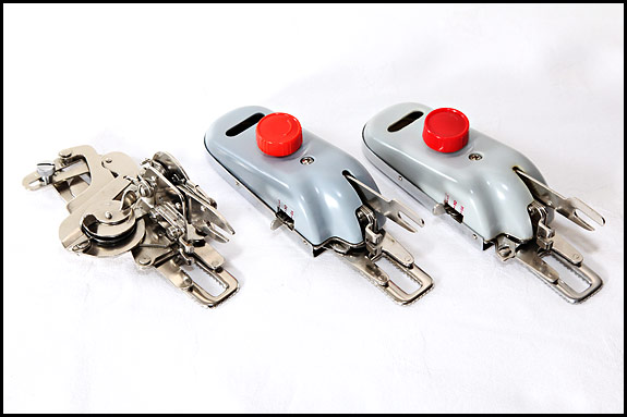 Picture of two Ruby buttonholers and a Vanguard buttonholer